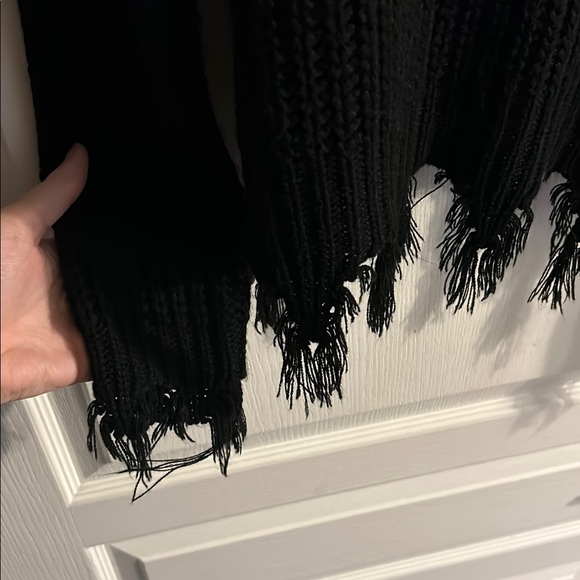 Black Distressed Sweater - Picture 3 of 4